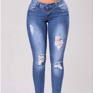 Distressed jeans